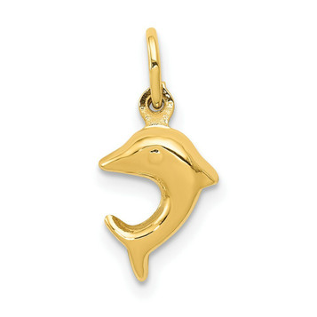 14K Yellow Gold Dolphin Charm - (A86-897) 14K Yellow Gold Dolphin Charm - (A86-897)