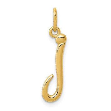 14K Yellow Gold Yellow Gold Initial Letter J Charm Pendant - (B13-399) 14K Yellow Gold Yellow Gold Initial Letter J Charm Pendant - (B13-399)