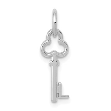14K White Gold L Letter Initial Key Charm - (A85-202)