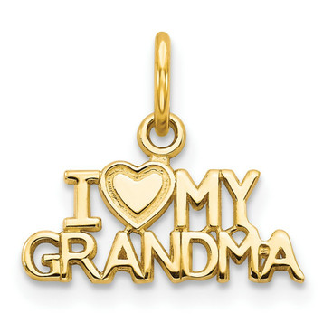 10K Yellow Gold I Love My Grandma Charm - (A86-676)