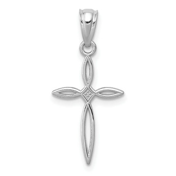 14K White Gold Passion Cross Charm - (A97-994)