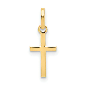 14K Yellow Gold Small Cross Charm - (A98-853) 14K Yellow Gold Small Cross Charm - (A98-853)