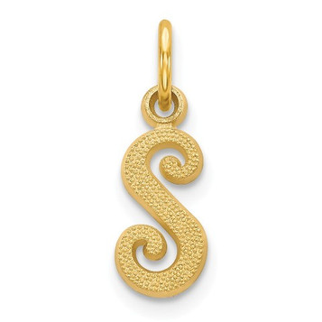 14K Yellow Gold Initial Letter S Charm - (A83-638)