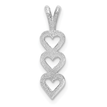 14K White Gold Triple Heart Pendant - (A84-875) - Roy Rose Jewelry