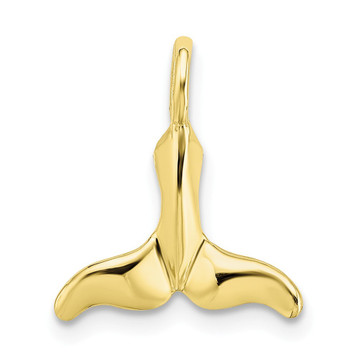 10K Yellow Gold Polished Mini Whale Tail Charm Pendant - (A88-656) 10K Yellow Gold Polished Mini Whale Tail Charm Pendant - (A88-656)
