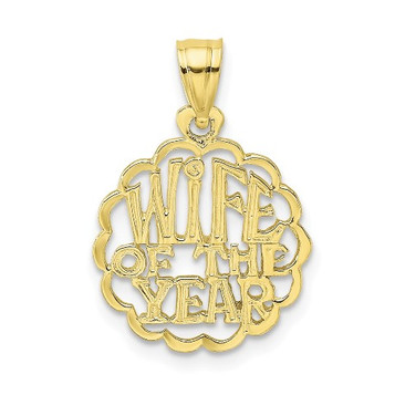 10K Yellow Gold Wife of the Year Pendant - (A88-665)
