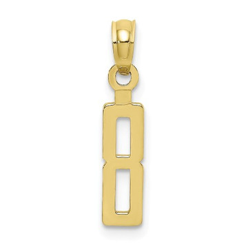 10K Yellow Gold Number 8 Block Charm Pendant - (A88-764) 10K Yellow Gold Number 8 Block Charm Pendant - (A88-764)