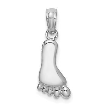 14K White Gold Polished Foot Charm Pendant - (A92-382) 14K White Gold Polished Foot Charm Pendant - (A92-382)
