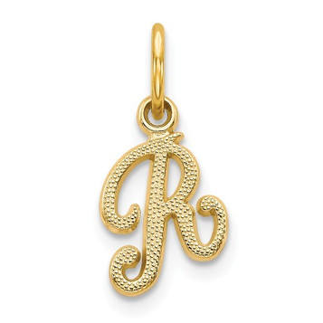 14K Yellow Gold Initial Letter R Charm - (A83-613)