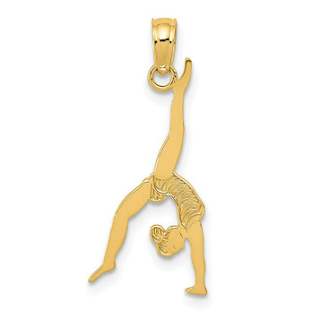14K Yellow Gold Solid Polished Gymnast Pendant - (A84-309) 14K Yellow Gold Solid Polished Gymnast Pendant - (A84-309)