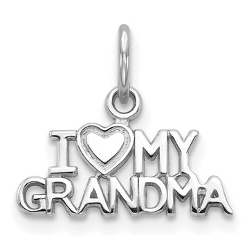14K White Gold I Love My Grandma Charm - (A84-413)