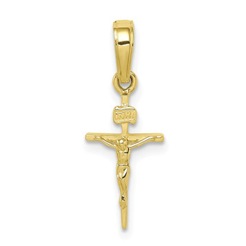 10K White Gold INRI Crucifix Pendant - (A88-636) - Roy Rose Jewelry