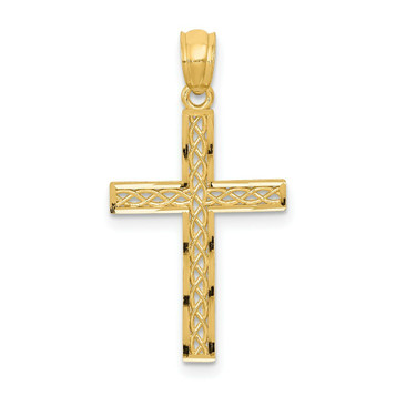 14K Yellow Gold Filigree Cross Pendant - (A98-259) 14K Yellow Gold Filigree Cross Pendant - (A98-259)