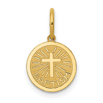 14K Yellow Gold Small Baptism Charm Pendant - (A98-777) 14K Yellow Gold Small Baptism Charm Pendant - (A98-777)