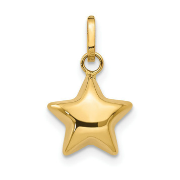 14K Yellow Gold Puffed Star Charm - (A98-833) 14K Yellow Gold Puffed Star Charm - (A98-833)