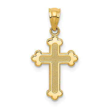 14K Yellow Gold Polished Small Budded Cross - (B11-495) 14K Yellow Gold Polished Small Budded Cross - (B11-495)