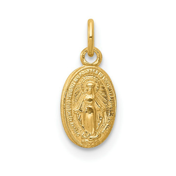 14K Yellow Gold Miraculous Medal Charm 7mm width - (B11-604) 14K Yellow Gold Miraculous Medal Charm 7mm width - (B11-604)