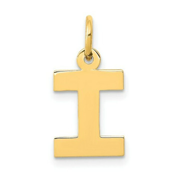 14K Yellow Gold Small Block Initial Letter I Charm Pendant - (B13-178) 14K Yellow Gold Small Block Initial Letter I Charm Pendant - (B13-178)
