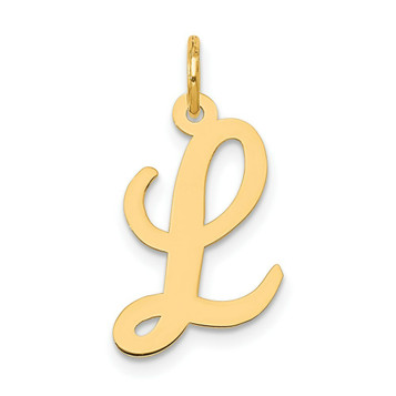 14K Yellow Gold Medium Script Initial Letter L Charm Pendant - (B13-299) 14K Yellow Gold Medium Script Initial Letter L Charm Pendant - (B13-299)