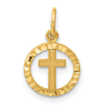 14K Yellow Gold Eternal Life Cross Charm - (A82-853) 14K Yellow Gold Eternal Life Cross Charm - (A82-853)