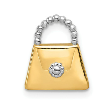 14K Yellow Gold Two-tone Purse Slide Pendant - (A85-325) 14K Yellow Gold Two-tone Purse Slide Pendant - (A85-325)