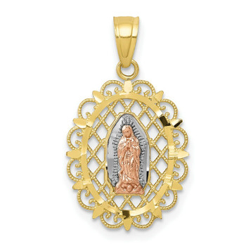 10K Two-tone Gold Our Lady of Guadalupe Pendant - (A86-721) 10K Two-tone Gold Our Lady of Guadalupe Pendant - (A86-721)
