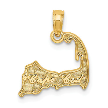 14K Yellow Gold Cape Cod Charm Pendant - (A90-296)