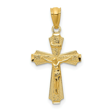 14K Yellow Gold Polished Small Passion Crucifix Pendant - (B11-244) 14K Yellow Gold Polished Small Passion Crucifix Pendant - (B11-244)