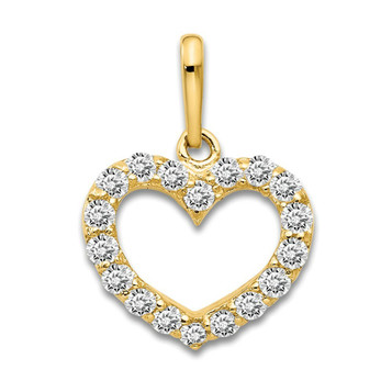 14K Yellow Gold CZ Children's Heart Pendant - (B13-121) 14K Yellow Gold CZ Children's Heart Pendant - (B13-121)