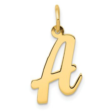 14K Yellow Gold Medium Script Initial Letter A Charm Pendant - (B13-227) 14K Yellow Gold Medium Script Initial Letter A Charm Pendant - (B13-227)