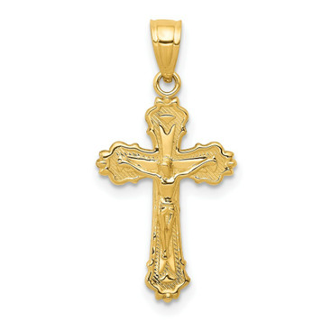 14K Yellow Gold Small Crucifix Charm - (A83-595) 14K Yellow Gold Small Crucifix Charm - (A83-595)