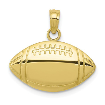 10K Yellow Gold Football Pendant - (A88-640) 10K Yellow Gold Football Pendant - (A88-640)