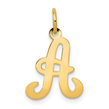 14K Yellow Gold Initial Letter A Charm Pendant - (B11-910)