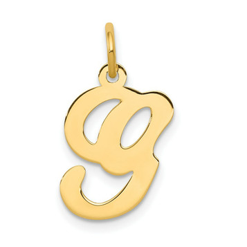 14K Yellow Gold Initial Letter G Charm Pendant - (B13-145)