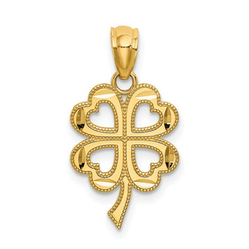 14K Yellow Gold Four Leaf Clover Pendant - (B13-359) 14K Yellow Gold Four Leaf Clover Pendant - (B13-359)