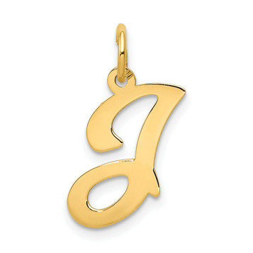 14K Yellow Gold Initial Letter J Charm Pendant - (B13-423) 14K Yellow Gold Initial Letter J Charm Pendant - (B13-423)