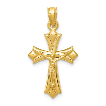 14K Yellow Gold Reversible Crucifix /Cross Pendant 30mm length - (A83-534) 14K Yellow Gold Reversible Crucifix /Cross Pendant 30mm length - (A83-534)