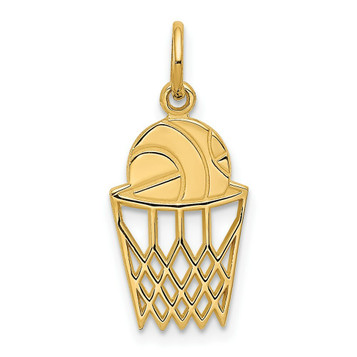 14K Yellow Gold Basketball in Net Charm - (A83-764) 14K Yellow Gold Basketball in Net Charm - (A83-764)
