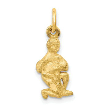 14K Yellow Gold Aquarius Zodiac Charm - (A83-869) 14K Yellow Gold Aquarius Zodiac Charm - (A83-869)