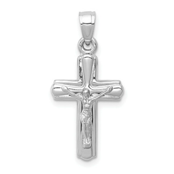 14K White Gold Reversible Crucifix /Cross Pendant 28mm length - (A84-215)
