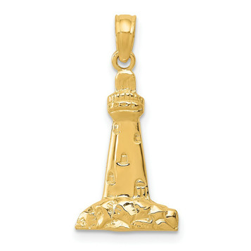 14K Yellow Gold Cape May Lighthouse Charm - (A84-305)