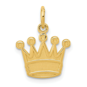 14K Yellow Gold Kings Crown Charm - (A84-872)