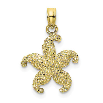 10K Yellow Gold Starfish Filigree Charm Pendant - (A88-886) - Roy