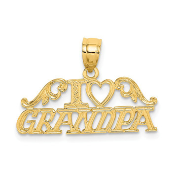 14K Yellow Gold I Heart Grandpa Charm Pendant - (A89-907) 14K Yellow Gold I Heart Grandpa Charm Pendant - (A89-907)