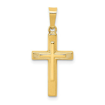 14K Yellow Gold Polished Cross Latin Pendant - (B11-229) 14K Yellow Gold Polished Cross Latin Pendant - (B11-229)