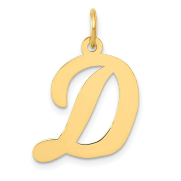14K Yellow Gold Large Script Initial Letter D Charm Pendant - (B13-185) 14K Yellow Gold Large Script Initial Letter D Charm Pendant - (B13-185)