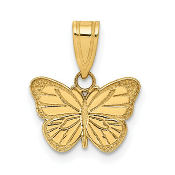 14K Yellow Gold Laser Cut Butterfly Charm Pendant - (B13-385) 14K Yellow Gold Laser Cut Butterfly Charm Pendant - (B13-385)
