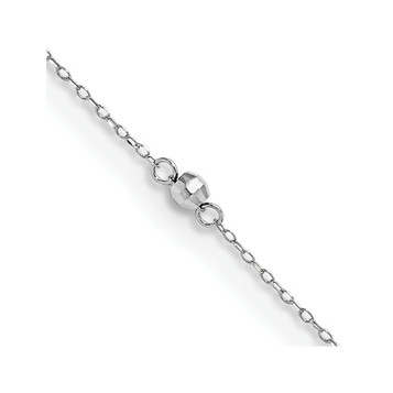 14K White Gold Mirror Beaded Anklet - Length 9'' inches - (C64-251) 14K White Gold Mirror Beaded Anklet - Length 9'' inches - (C64-251)