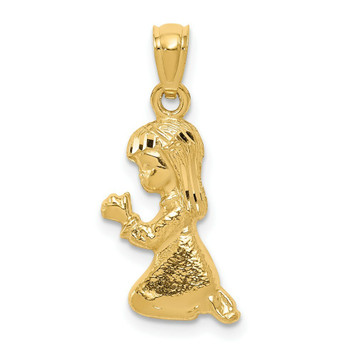14K Yellow Gold Praying Girl Pendant - (A83-522) 14K Yellow Gold Praying Girl Pendant - (A83-522)