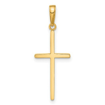 14K Yellow Gold Polished Cross Pendant 32mm length - (A83-639) 14K Yellow Gold Polished Cross Pendant 32mm length - (A83-639)